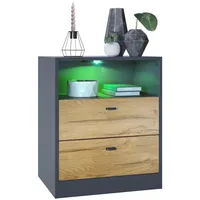 Vladon Kommode, Eiche, Holzwerkstoff, 56x67.5x36 cm, Wohnzimmer, Kommoden &