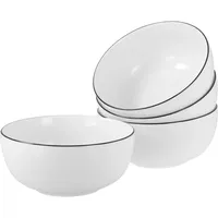 CreaTable Schüssel-Set Allround Black Line, weiß Porzellan, - weiß,