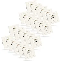 Absina 20x Wandsteckdose weiß 250V AC, 16A, IP20 -