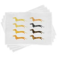 ABAKUHAUS Dackel Platzmatten, Vintage Dog Silhouettes mit einem Grunge