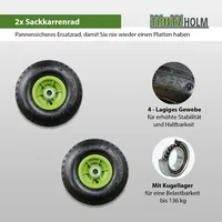 Baumarktplus 2x Sackkarrenrad Luftrad 260 x 85 mm 3.00-4