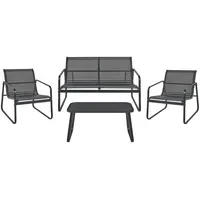 Beliani Lounge Set 4-tlg. Schwarz