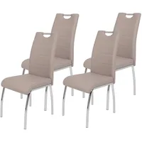 Hela Susi, Bezug Kunstleder Cappuccino, Griffmulde, Metallgestell Chrom, 43