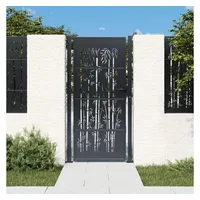 VidaXL Gartentor, Anthrazit 105x205 cm Stahl Bambus-Design - vidaXL