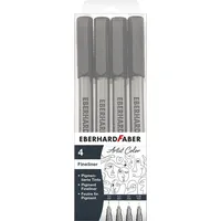Eberhard Faber 558104 - Pigment Fineliner schwarz, 4 Marker