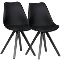 Wohnling Esszimmerstuhl Mid.you Kunstleder schwarz 2er Set