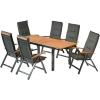 Merxx Tilos Set 13tlg. 6 Sessel Kissen Tisch 150(200)x90cm