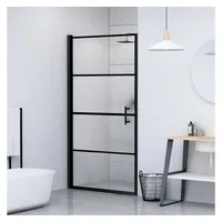 VidaXL Duschtür 100x178 cm Halbmatt Hartglas Schwarz