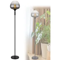 Bmf-versand bmf-versand® Stehlampe Wohnzimmer Rauchglas Standleuchte Standleuchte - Schwarz