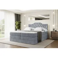 Altdecor Boxspringbett Grau, Höhe ca. 20 cm, 120x200 cm,