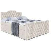 Altdecor Boxspringbett Creme, Höhe ca. 20 cm, 200x200 cm,