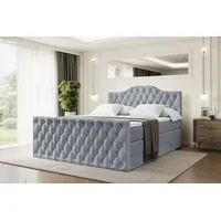 Altdecor Boxspringbett Grau, Höhe ca. 20 cm, 160x200 cm,