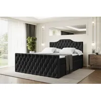 Altdecor Boxspringbett Schwarz, Höhe ca. 20 cm, 120x200 cm,