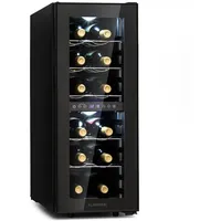Klarstein Shiraz 12 Duo Weinkühlschrank Freistehend, Kleiner Getränkekühlschrank Schmal,