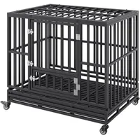 Vevor Hundekäfig 119x81x99cm Hundebox aus rostfreiem verzinktem Rohr mit