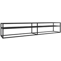 VidaXL TV-Schrank Schwarz Marmor-Optik 220x40x40,5 cm Hartglas