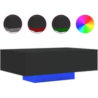 VidaXL Couchtisch mit LED-Leuchten Schwarz 85x55x31 cm