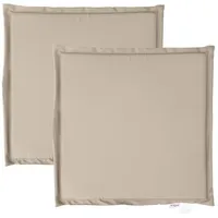 VidaXL Garten-Sitzkissen 2 Stk. Taupe 45x45x2 cm Quadratisch