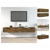 VidaXL Wandschränke 2 Stk. Räuchereiche 68x30x20 cm Holzwerkstoff