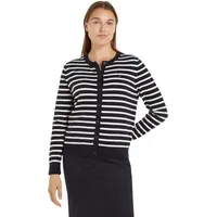 Tommy Hilfiger CO JERSEY STITCH CARDIGAN«, mit Logostickerei, blau