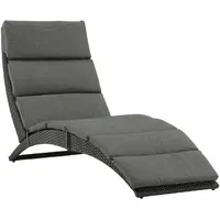 Gardenson Sonnenliege Archie ca. 64x84x158 cm Schwarz
