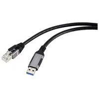 Renkforce RF-6055788, USB-A, RJ45, Schwarz, Grau