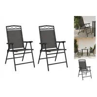VidaXL Klappbare Gartenstühle 2 Stk. Graumeliert Stahl und Textilene