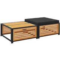 VidaXL Gartentisch mit Hocker Massivholz Akazie