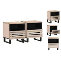 VidaXL Nachttische 2 Stk. 40x34x46 cm Gebleichtes Massivholz Mango