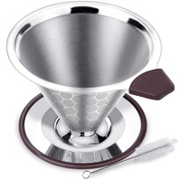 FOXAS Permanenter Pour Over Kaffeefilter aus Edelstahl,Papierloser Dauer Wiederverwendbarer