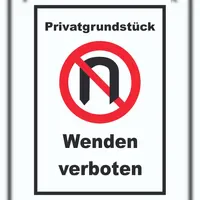 HB-Druck Hinweisschild Privatgrundstück Wenden verboten A0 841 x 1189
