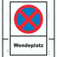 HB-Druck Parken verboten Wendeplatz Schild A3 Rückseite selbstklebend