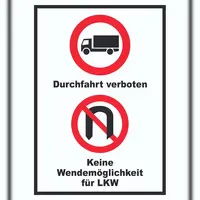 HB-Druck Durchfahrt verboten LKW Keine Wendemöglichkeit für LKW 29,7