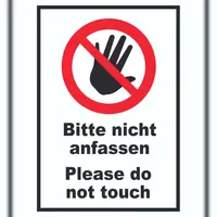 HB-Druck Bitte nicht anfassen Schild Do not touch 21