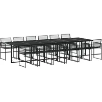 VidaXL 13-tlg. Garten-Essgruppe Schwarz Poly Rattan