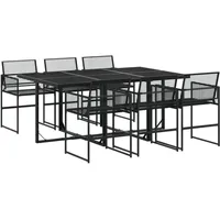 VidaXL 7-tlg. Garten-Essgruppe Schwarz Poly Rattan