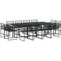VidaXL 13-tlg. Garten-Essgruppe Schwarz Poly Rattan