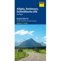 Mairdumont ADAC Regionalkarte 15 Allgäu, Bodensee, Schwäbische Alb 1:150.000