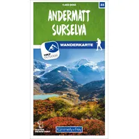 Kümmerly+Frey Andermatt - Surselva 33 Wanderkarte 1:40 000 matt