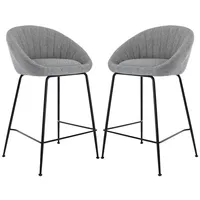 WAHSON OFFICE CHAIRS 2er Set Barhocker aus Stoff Barstuhl