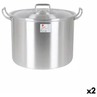 BigBuy Kochtopf mit Deckel Aluminium 44 x 38 x