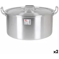 BigBuy Topf mit Deckel Aluminium 49 x 41 x