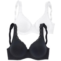 PETITE FLEUR T-Shirt-BH Damen schwarz+weiß Gr.100B