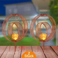 Bmf-versand Solarleuchte Garten Ring 2er Set Muster Solarlampe Außen