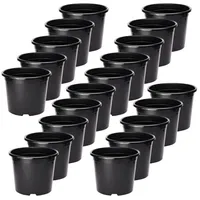 Garronda Blumentopf Kunststoff Pflanztopf rund Kräutertopf Anzuchttöpfe Blumentopf Schwarz