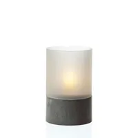 MARELIDA LED Solar Windlicht Solar Kerze Glas flackernd H: