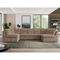 MKS Meble Sofa XXL U-Form Beige, Wohnlandschaft U Form