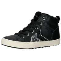 GEOX J Kalispera Girl B Sneaker, Black/DK Silver, 28