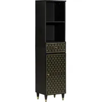 VidaXL Badschrank 38x33x160 cm Massivholz Mango - Schwarz
