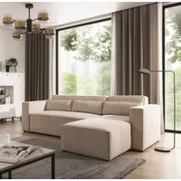 Fun Möbel Ecksofa Schlafsofa WALDO Stoff Brooklyn Pearl Ottomane